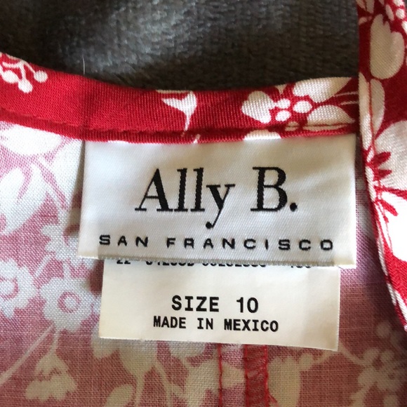 Girls size 10 ally b red and white floral dress - Picture 5 of 8